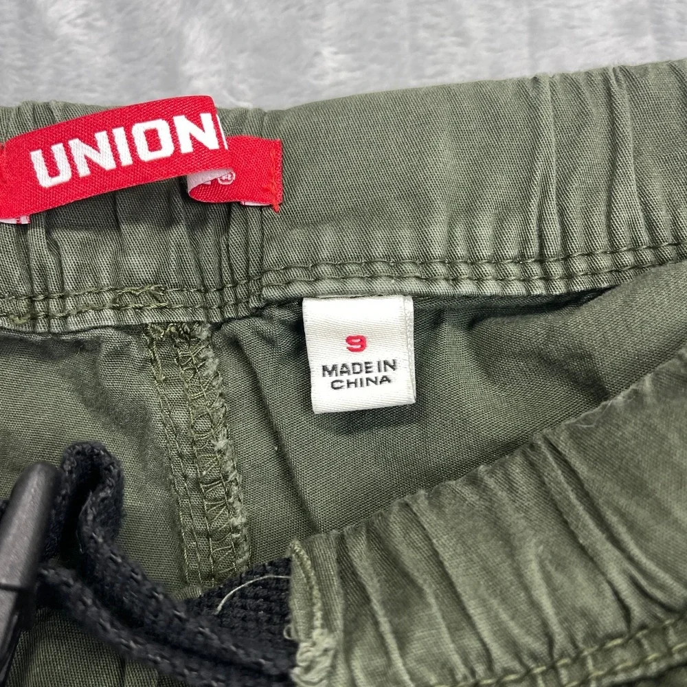 Unionbay Cargo Pants Women 9 (28x27) Dark Green Workwear Adjustable Buckle Waist